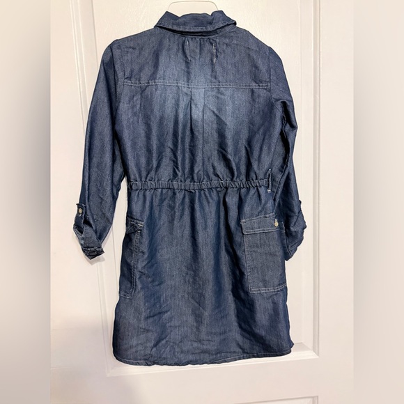 Girl Chillpop Denim Button-Up Shirt Dress Sz 14/16 pockets blue no belt - Picture 6 of 9